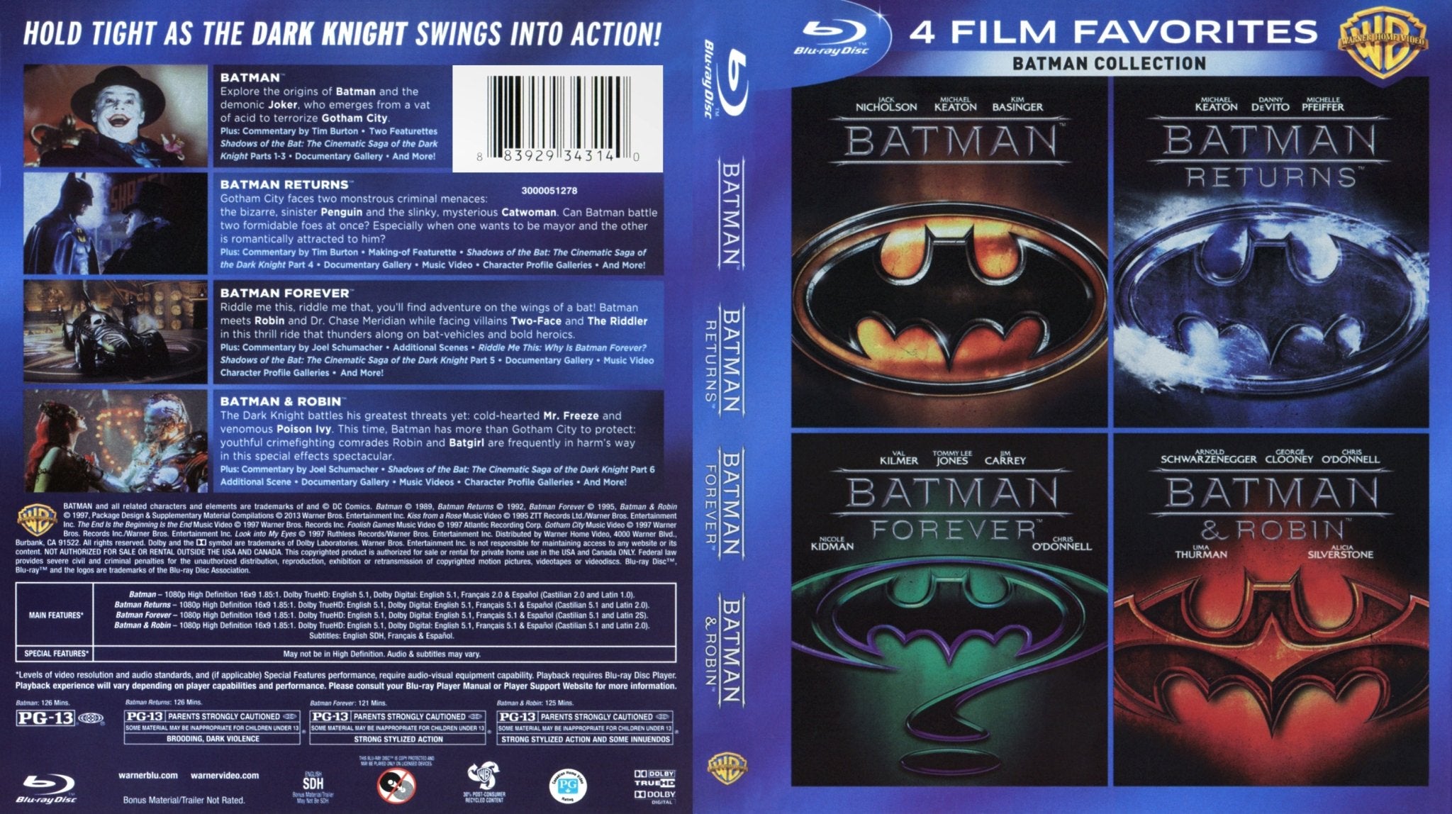 BATMAN 4 FILM COLLECTION BLU-RAY - EASY GAMES